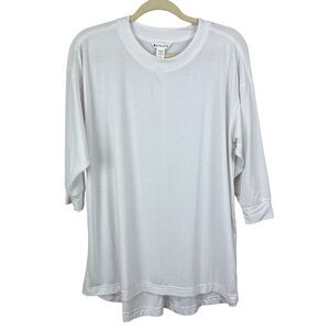NWOT Athleta Inspire Crew Neck White 3/4 Sleeve Tunic Top Size Small